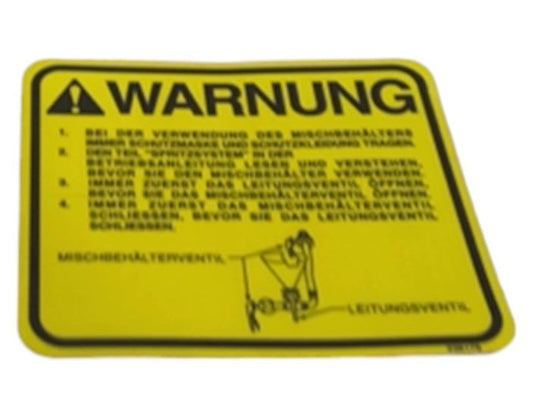 New OEM Genuine AGCO Decal-Eductor German, Part # AG238179