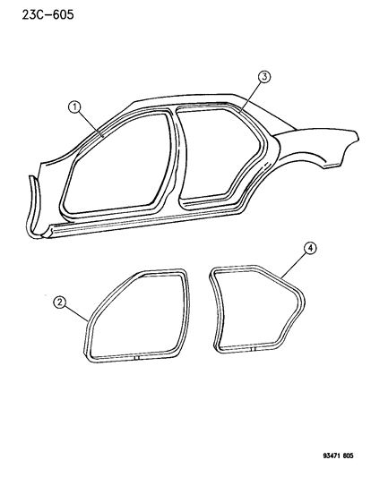 Weatherstrip, Front Door, Door Mounted