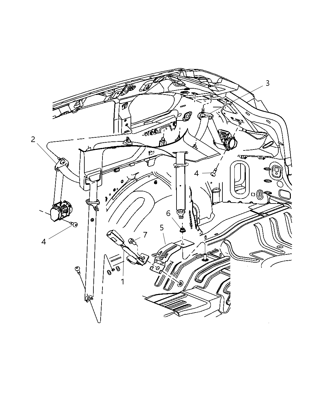 Seat Belt Rear Center Shoulder