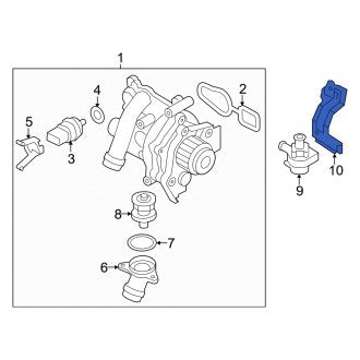 New OEM Genuine Audi, Engine Water Pump Bracket - Part # 1K0121093BH