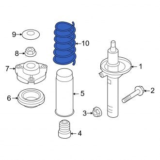 New OEM Genuine Audi, Front Coil Spring - Part # 1K0411105DB