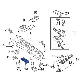 New OEM Genuine Audi, Center Console Mat - Part # 8P0863269E57T