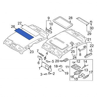 New OEM Genuine Audi, Front Roof Insulator - Part # 8P4867523