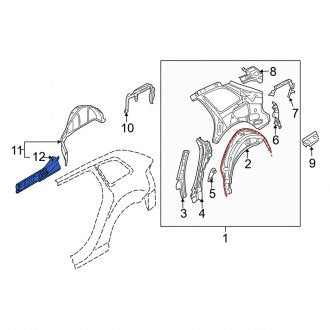 New OEM Genuine Audi, Left Inner Wheel Housing Bracket - Part # 1K0813087