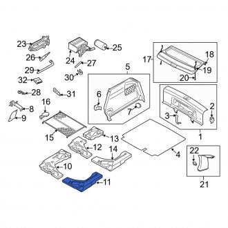 New OEM Genuine Audi, Rear Left Trunk Floor Storage Box - Part # 8P4864501