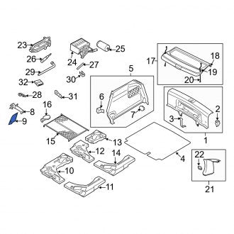 New OEM Genuine Audi, Rear Left Interior Quarter Panel Trim Panel - Part # 8P4867767A63T