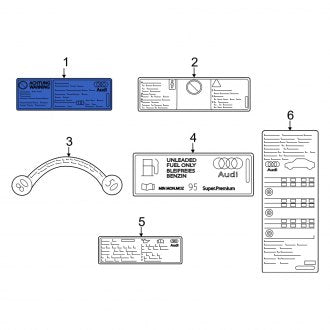 New OEM Genuine Audi, A/C System Information Label - Part # 8V0010515