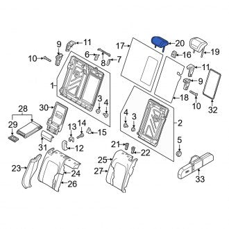 New OEM Genuine Audi, Front Headrest - Part # 8V0881351