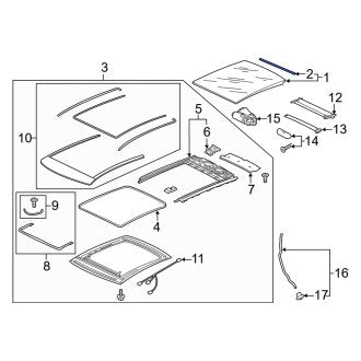 New OEM Genuine Audi, Sunroof Glass Seal - Part # 8X0877297B