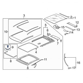 New OEM Genuine Audi, Sunroof Deflector Hardware Kit - Part # 8X0898955A