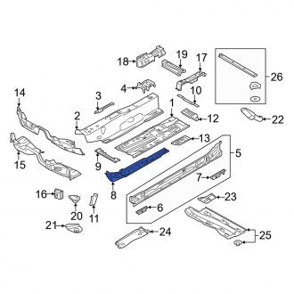 New OEM Genuine Audi, Right Floor Side Rail Reinforcement - Part # 5Q0803804A