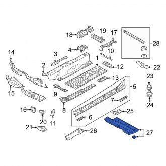 New OEM Genuine Audi, Rear Right Inner Floor Pan Splash Shield - Part # 5Q0825202AT