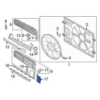 New OEM Genuine Audi, Right Lower Radiator Support Air Duct - Part # 8Y0121294E