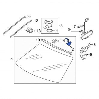 New OEM Genuine Audi, Front Inner Interior Rear View Mirror Cover - Part # 8Y4980281