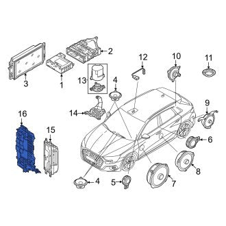 New OEM Genuine Audi, Radio Amplifier Bracket - Part # 8Y0907390