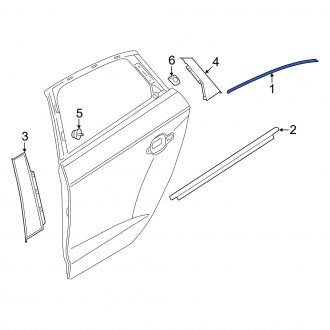 New OEM Genuine Audi, Front Left Door Reveal Molding - Part # 8Y0837643ET94