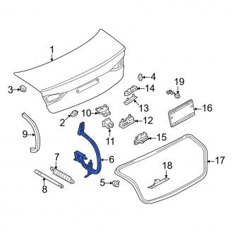 New OEM Genuine Audi, Rear Left Deck Lid Hinge - Part # 8Y5827301C