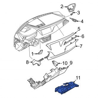 New OEM Genuine Audi, Left Instrument Panel Knee Bolster - Part # 9J1858443A