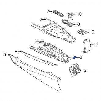 New OEM Genuine Audi, Console Trim Panel Cap - Part # 4J3864893APT9