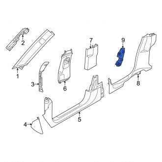 New OEM Genuine Audi, Rear Left Door Sill Plate Bracket - Part # 9J1867729A