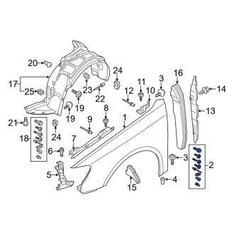 New OEM Genuine Audi, Fender Hardware Kit - Part # 8V0098625A