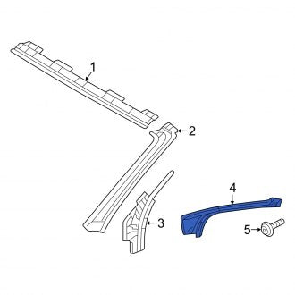 New OEM Genuine Audi, Front Left Upper Body A-Pillar Reinforcement Seal - Part # 8V7831721A