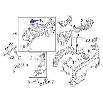 New OEM Genuine Audi, Rear Left Quarter Panel Reinforcement Bracket - Part # 5Q7802191