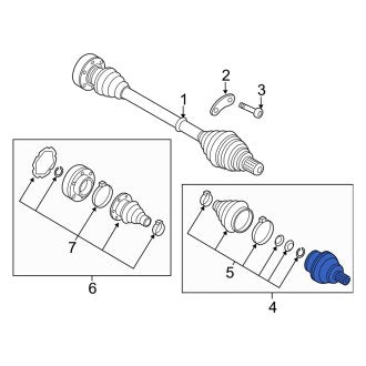 New OEM Genuine Audi, Front Left Inner CV Joint Kit - Part # 5Q0498103A