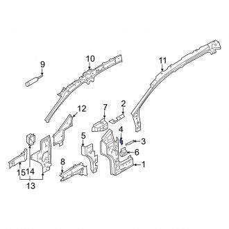 New OEM Genuine Audi, Center Body A-Pillar Reinforcement Bracket - Part # 11A809065