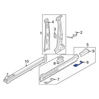 New OEM Genuine Audi, Rear Left Rocker Panel Molding Trim Insert - Part # 11A810431