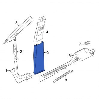 New OEM Genuine Audi, Right Lower Door Pillar Post Trim Set - Part # 11A867292B4PK