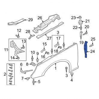 New OEM Genuine Audi, Front Left Fender Filler Panel - Part # 8W0821111A