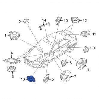 New OEM Genuine Audi, Front Inner Speaker - Part # 8W0035397