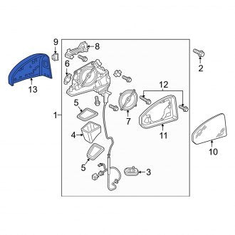 New OEM Genuine Audi, Front Left Door Mirror Cover - Part # 8W0857527AGRU