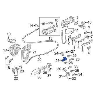 New OEM Genuine Audi, Rear Left Upper Inner Door Hinge - Part # 8W5831403A