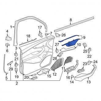 New OEM Genuine Audi, Front Left Door Switch Trim Panel - Part # 8W1959521C6PS