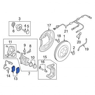 New OEM Genuine Audi, Rear Disc Brake Pad Set - Part # 8W0698451R