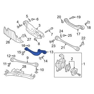 New OEM Genuine Audi, Front Right Lower Forward Suspension Control Arm - Part # 8W0407152C