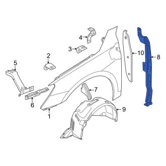 New OEM Genuine Audi, Front Right Outer Fender Filler Panel - Part # 8Y0853242