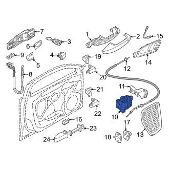 New OEM Genuine Audi, Front Left Door Latch Assembly - Part # 5TB837015E