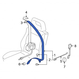 New OEM Genuine Audi, Front Left Seat Belt Lap and Shoulder Belt - Part # 8H0857705EMSP