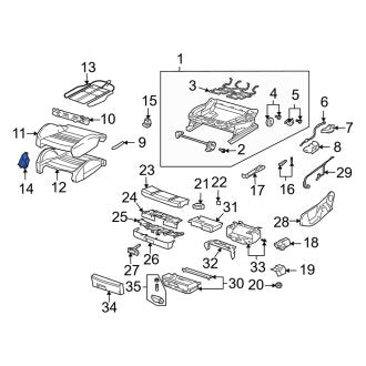 New OEM Genuine Audi, Right Seat Back Recliner Adjustment Mechanism Cover - Part # 8H0882466B8C5