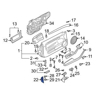 New OEM Genuine Audi, Left Door Window Switch Bezel - Part # 8H1959521B7PE