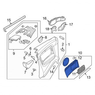 New OEM Genuine Audi, Rear Right Quarter Panel Filler Panel - Part # 8H0809890A