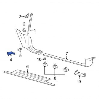 New OEM Genuine Audi, Right Kick Panel Trim Bracket - Part # 8E0867192