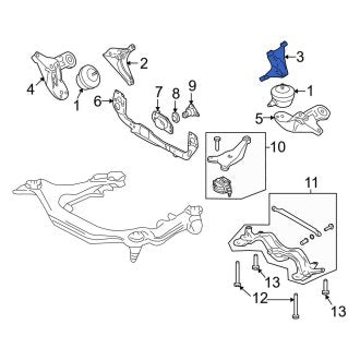 New OEM Genuine Audi, Left Engine Mount Support Bracket - Part # 8E0199307AD