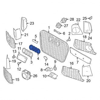 New OEM Genuine Audi, Grille Emblem Bracket - Part # 4G8853391AT94