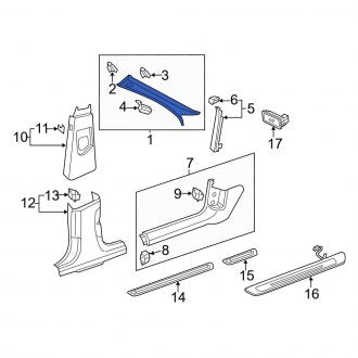 New OEM Genuine Audi, Left Lower Body A-Pillar Trim Panel - Part # 4G8868203ADS5