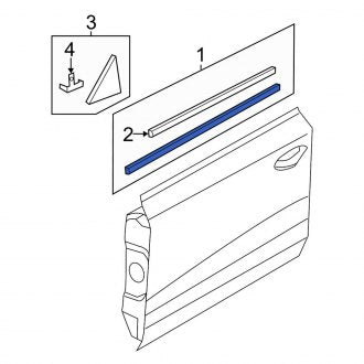 New OEM Genuine Audi, Front Left Door Belt Molding - Part # 4G8853283HT94