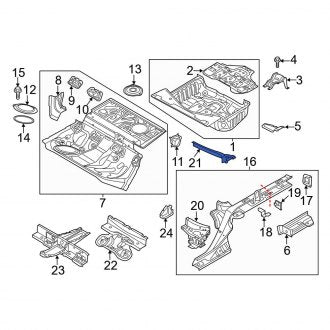 New OEM Genuine Audi, Rear Right Floor Pan Crossmember - Part # 4G0803346